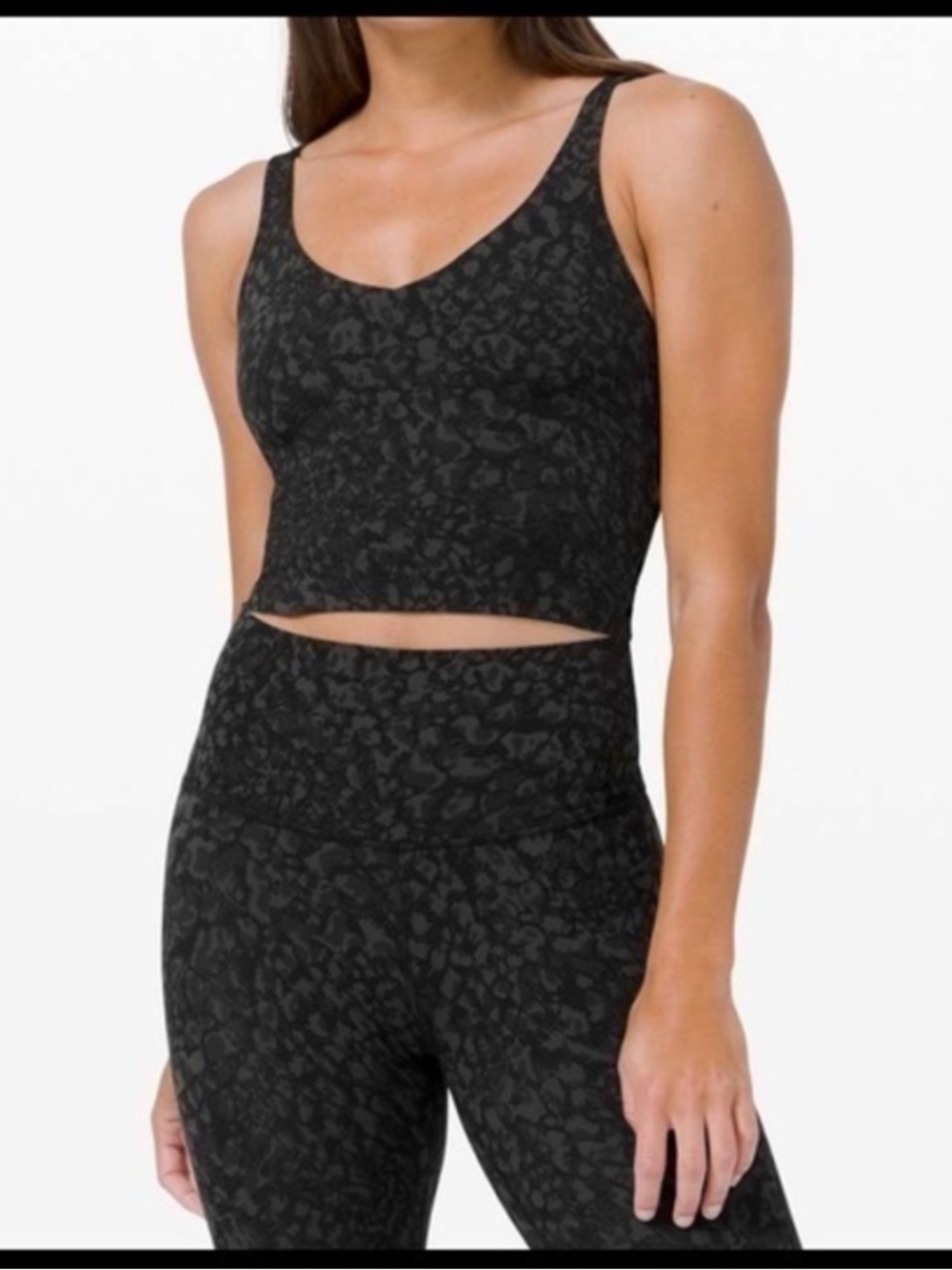 lululemon athletica Black align animal print Camouflage Tank Top